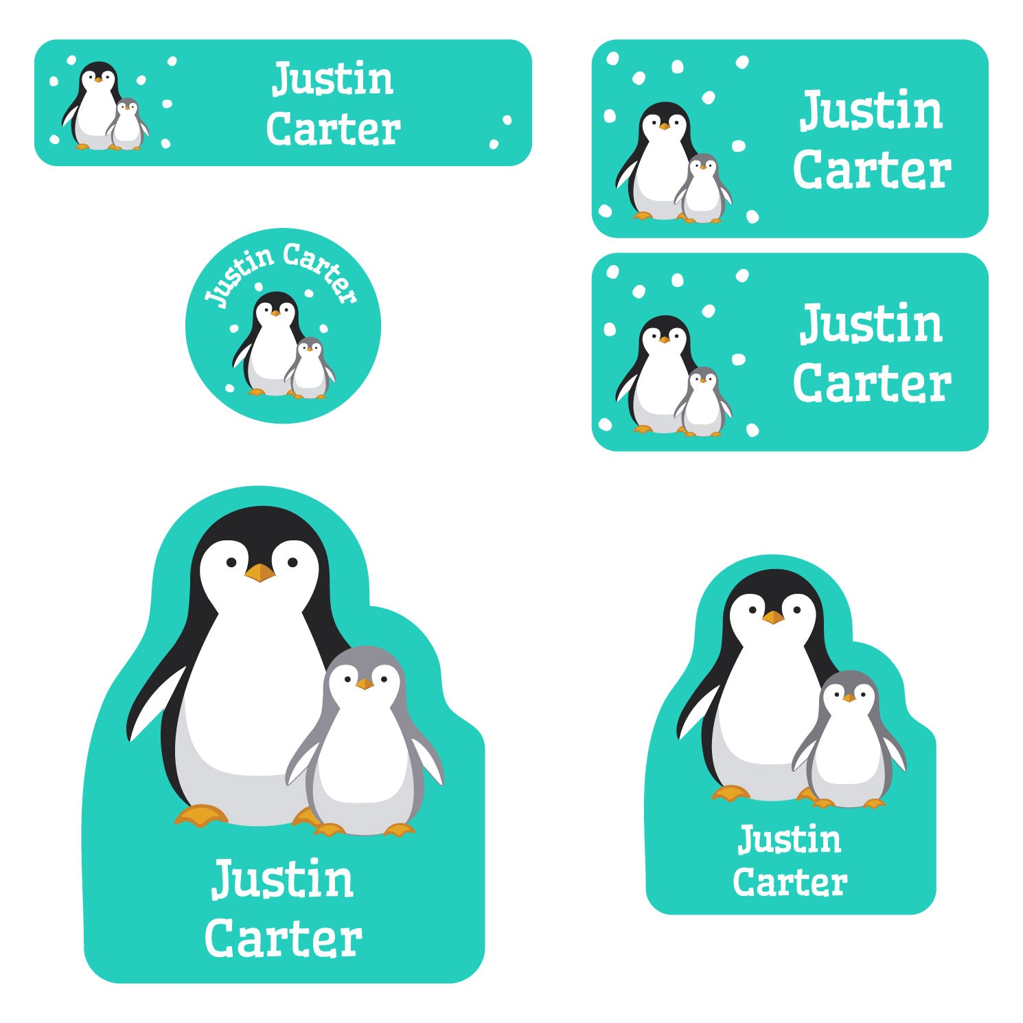 Cute Colorful Animals School Daycare Labels