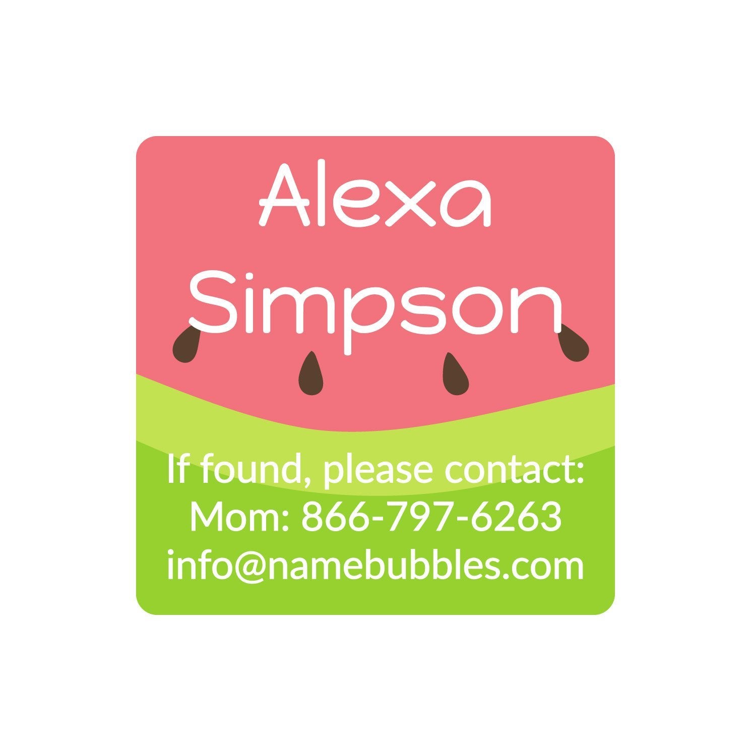 Watermelon Labels for Daycare