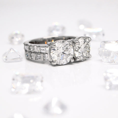 custom 2-stone diamond ring