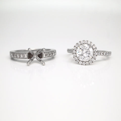 custom diamond engagement ring upgrade