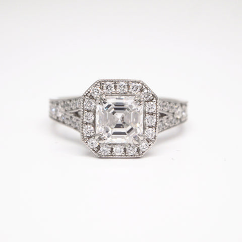 asscher diamond engagement ring