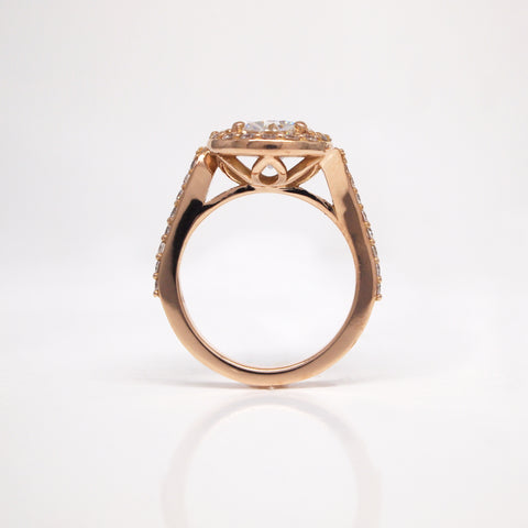 Custom rose gold engagement ring