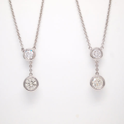 custom bezel set diamond necklaces