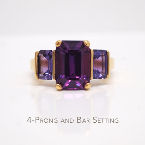 custom purple sapphire ring