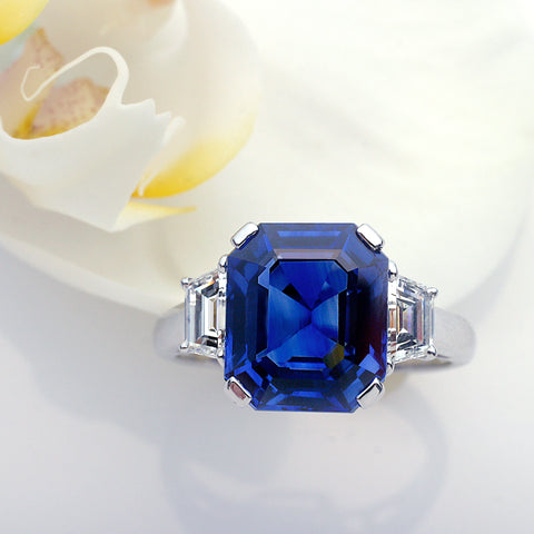 Sapphire Diamond 3-Stone Ring