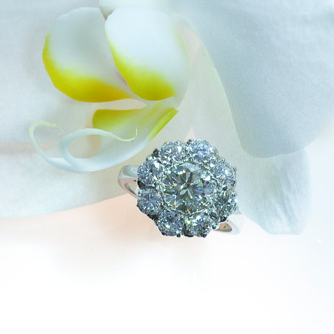 Flower Halo Engagement Ring