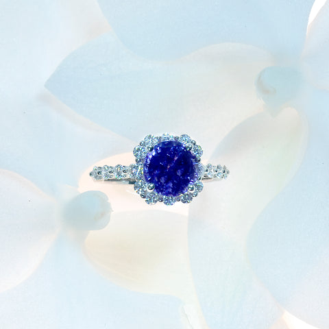 violet sapphire engagement ring