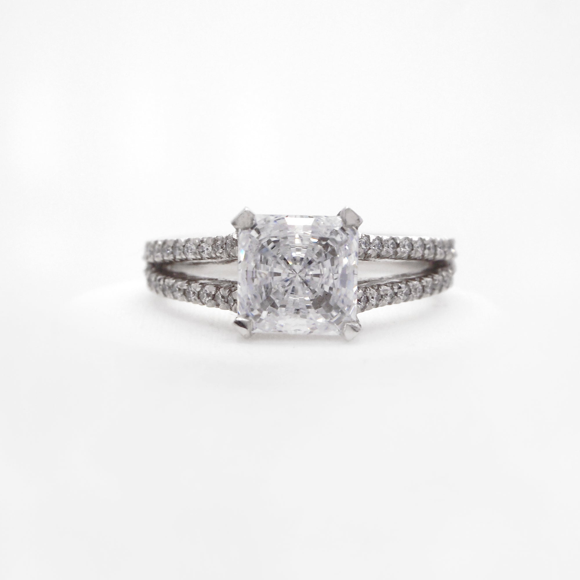 Platinum Classic Split-Shank Diamond Engagement Ring - Judith Arnell ...