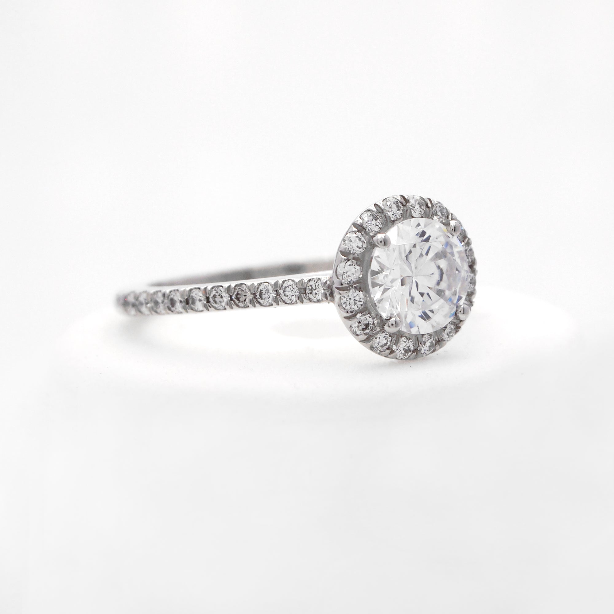 Platinum Diamond Halo Engagement Ring - Judith Arnell Jewelers