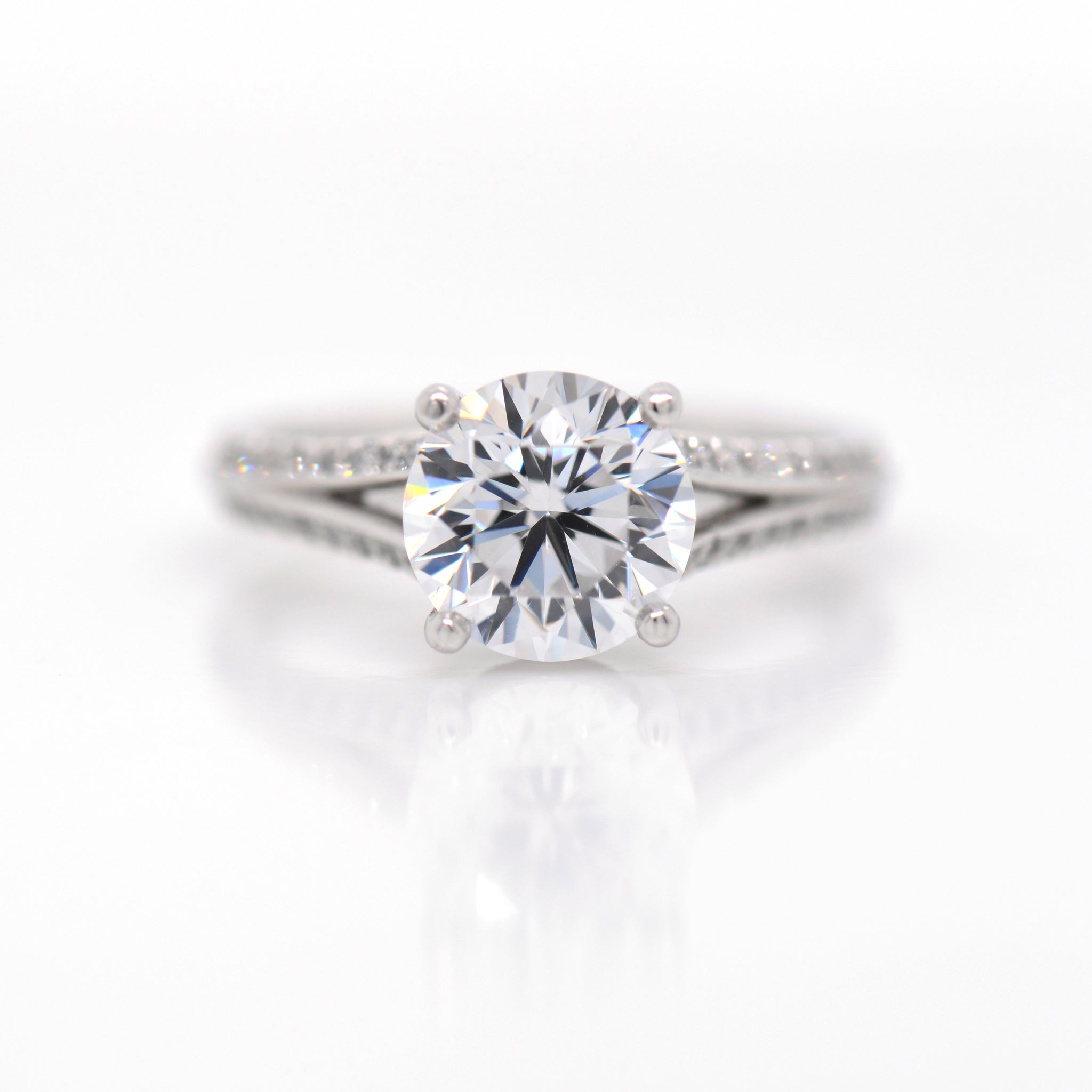 Platinum Split Shank Diamond Engagement Ring - Judith Arnell Jewelers