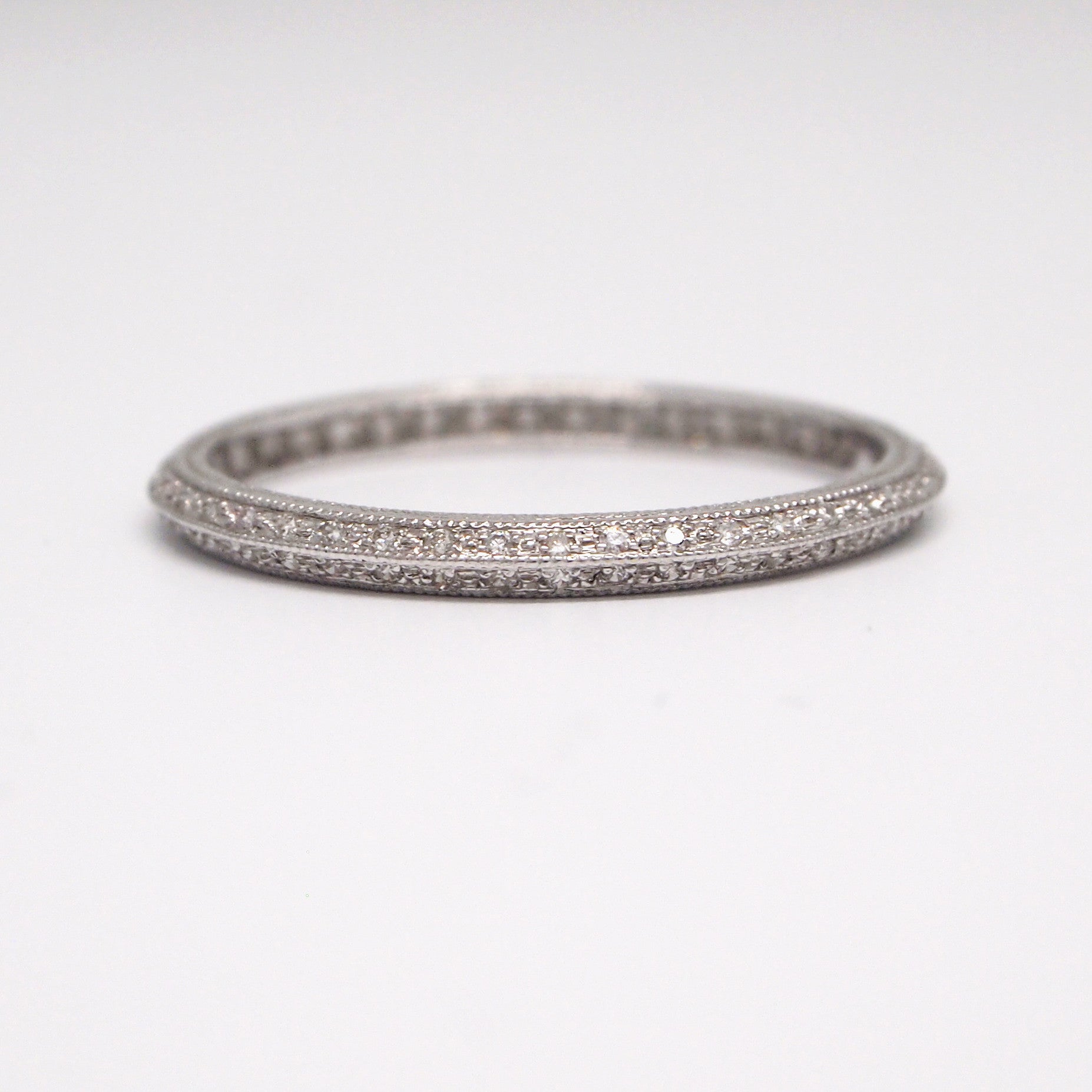 18K Milgrain Knife Edge Diamond Eternity Band | Judith Arnell - Judith ...