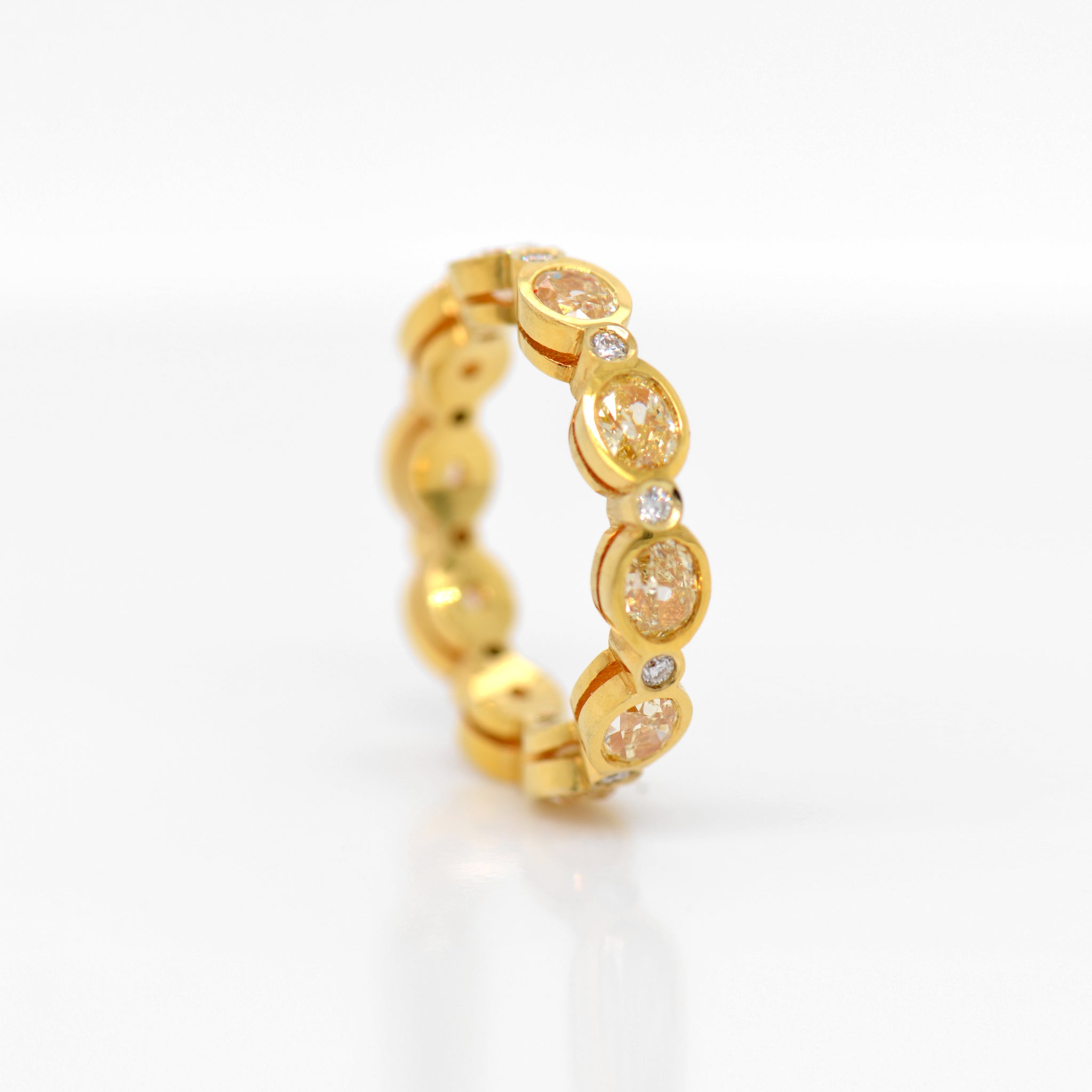 18K Yellow Gold Oval Yellow Diamond Eternity Band - Judith Arnell Jewelers