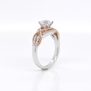 14K White And Rose Gold Diamond Engagement Ring