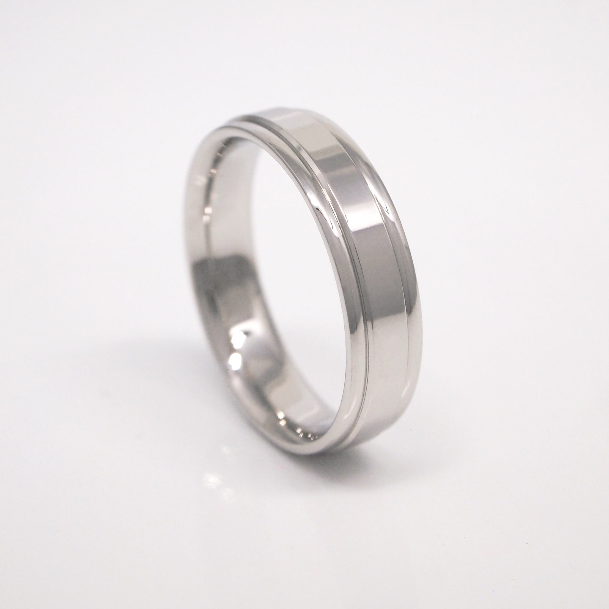 14K White Gold High Polish Men's Wedding Band | Judith Arnell - Judith ...