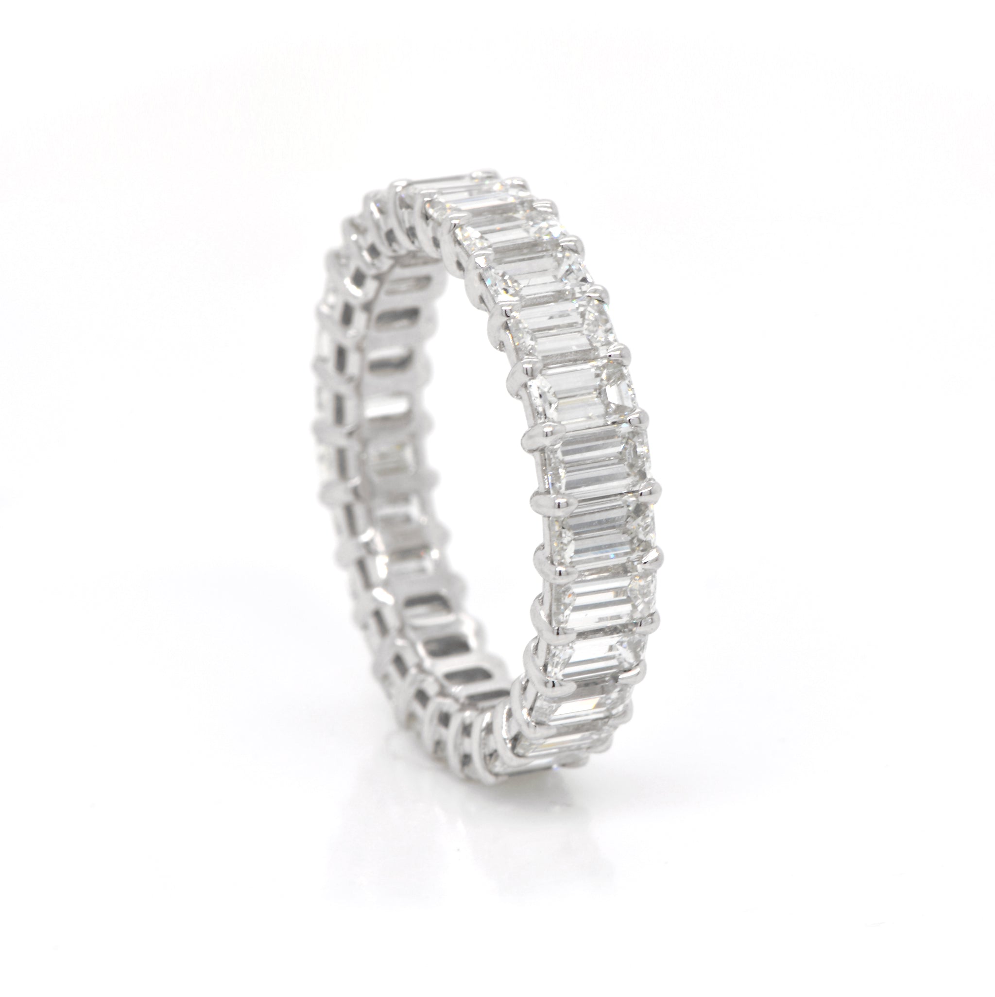 Platinum Emerald-Cut Diamond Eternity Band - Judith Arnell Jewelers