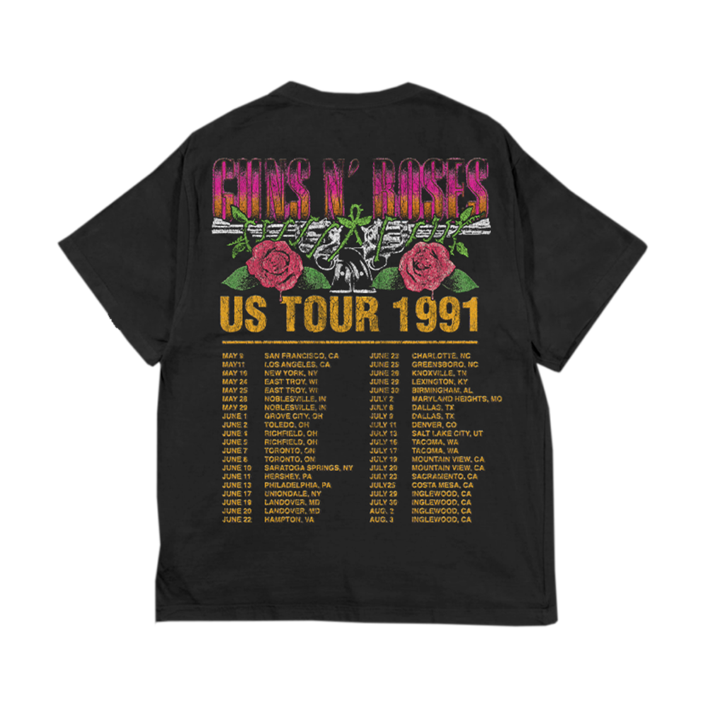 1991 Skull Black Tour T-Shirt Back