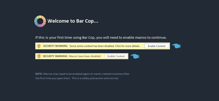 Bar Cop software setup