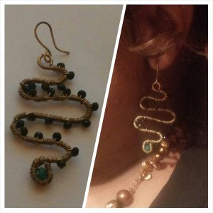 Celia Snake earrings shown as worn