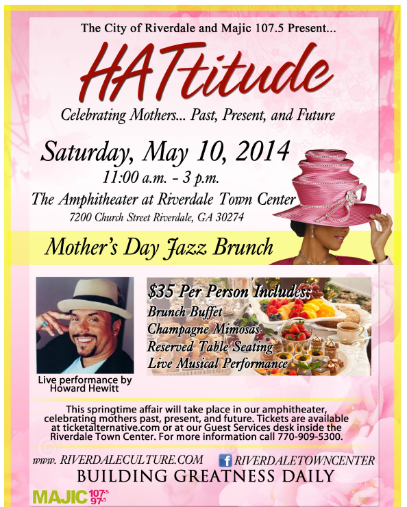 Visit my table at the mother's day brunch at the Riverdale Town Center