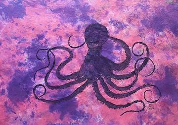 Original octopus gyotaku by Corinne Danzl