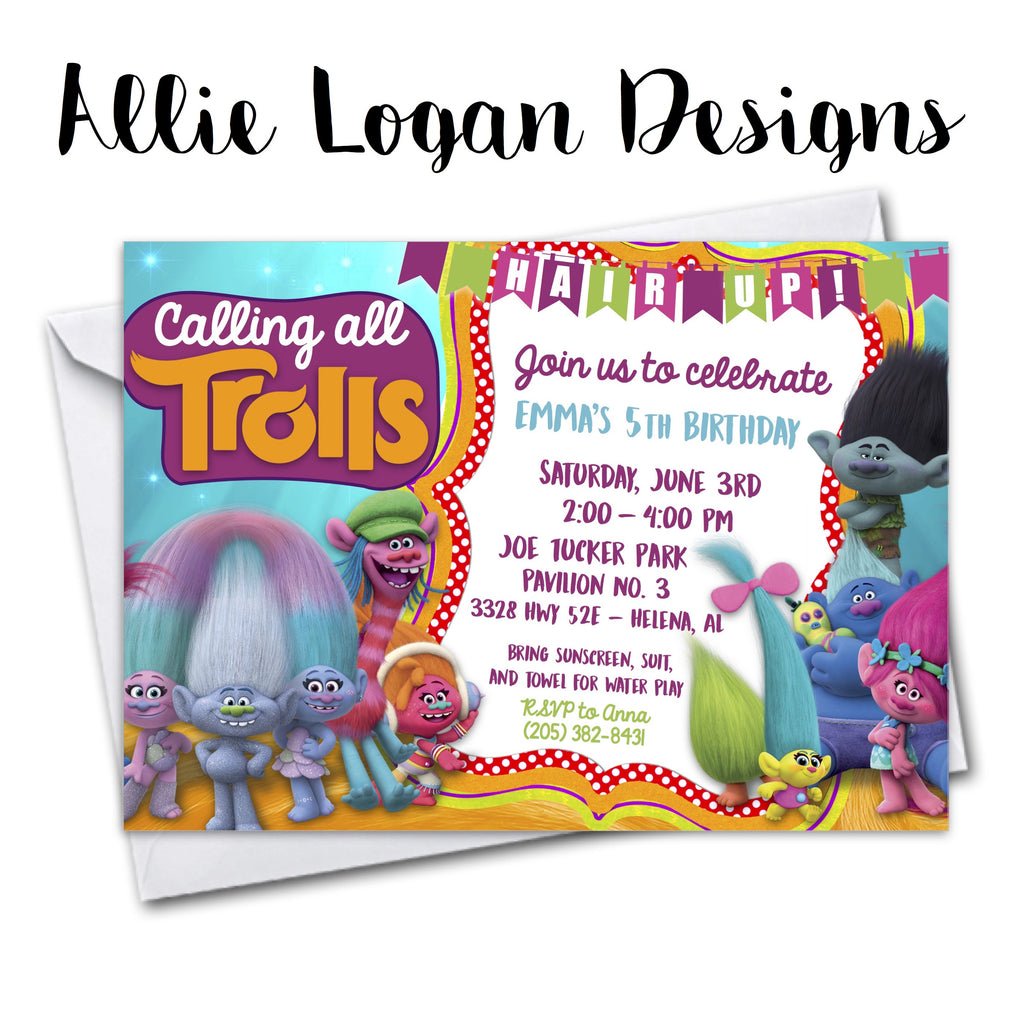 Custom Personalized Birthday Invitations by Allie Logan Designs