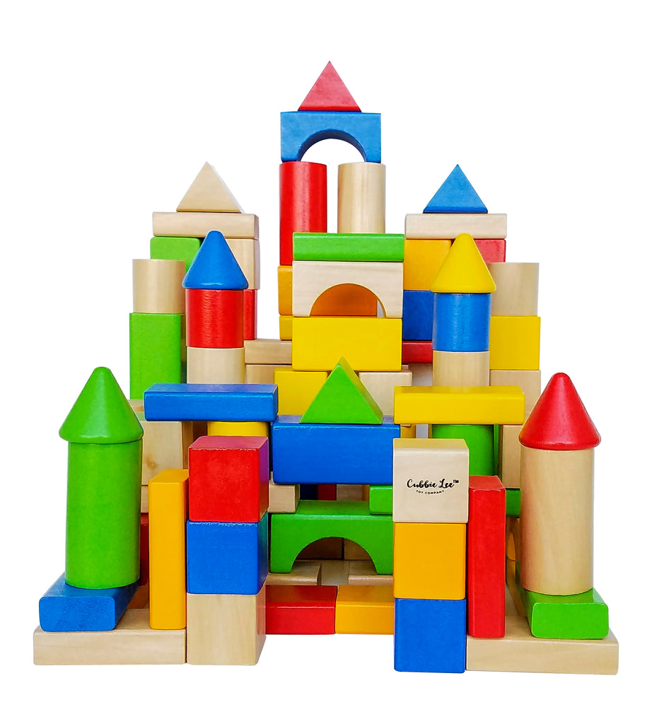 Classic Wooden Toy 100 Piece Block Set – Cubbie Lee Toys