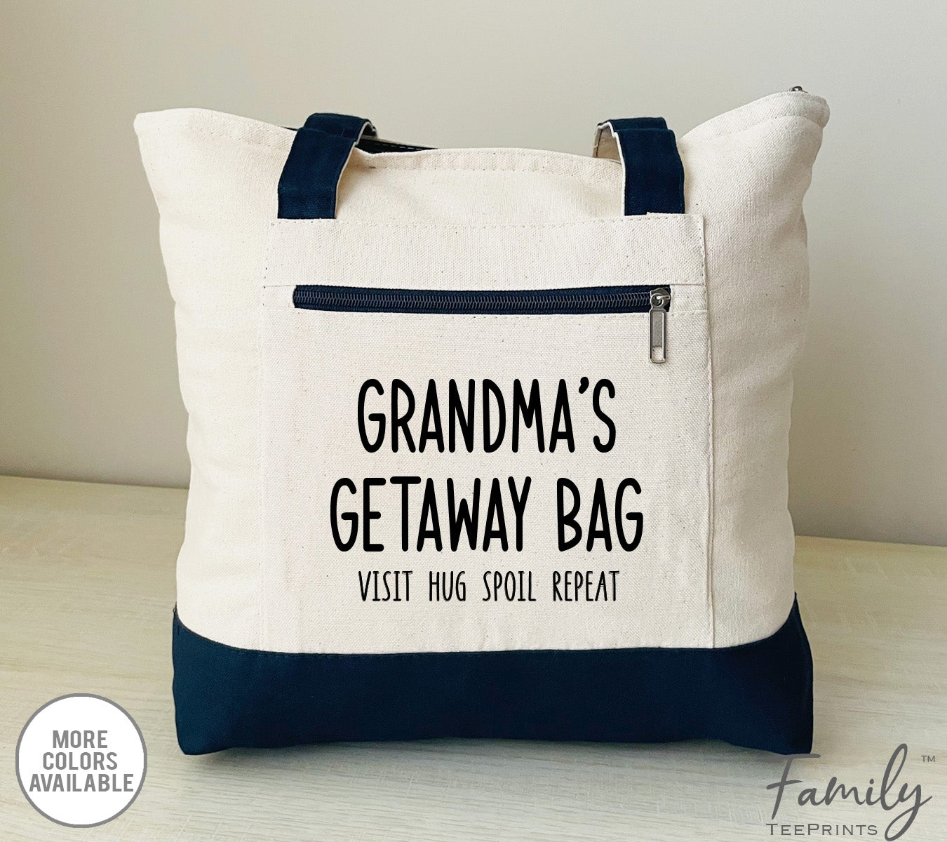 Nana Things - Nana Zippered Tote Bag - Two Tone Bag - Nana Gift