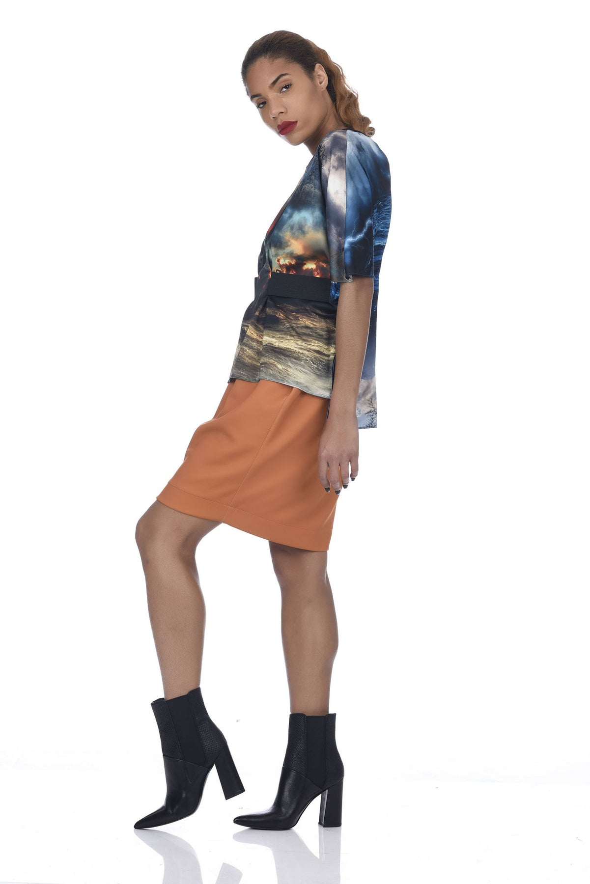 Coral 2-Way Zipper Tulip-Skirt Neoprene Dress – Terese Sydonna