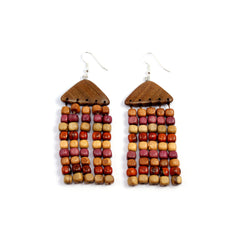 large earrings made from natural woods