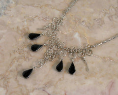 fair trade alpaca silver necklace with black onyx stone