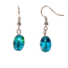 small earrings turquoise glass drop earrings