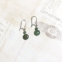 small earrings made from natural green aventurine stone