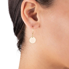 small earrings gold circles - coin drop earring