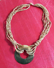 loop shell necklace with beading