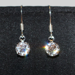 small earrings made with Swarovski crystals - small crystal with silver drop earrings