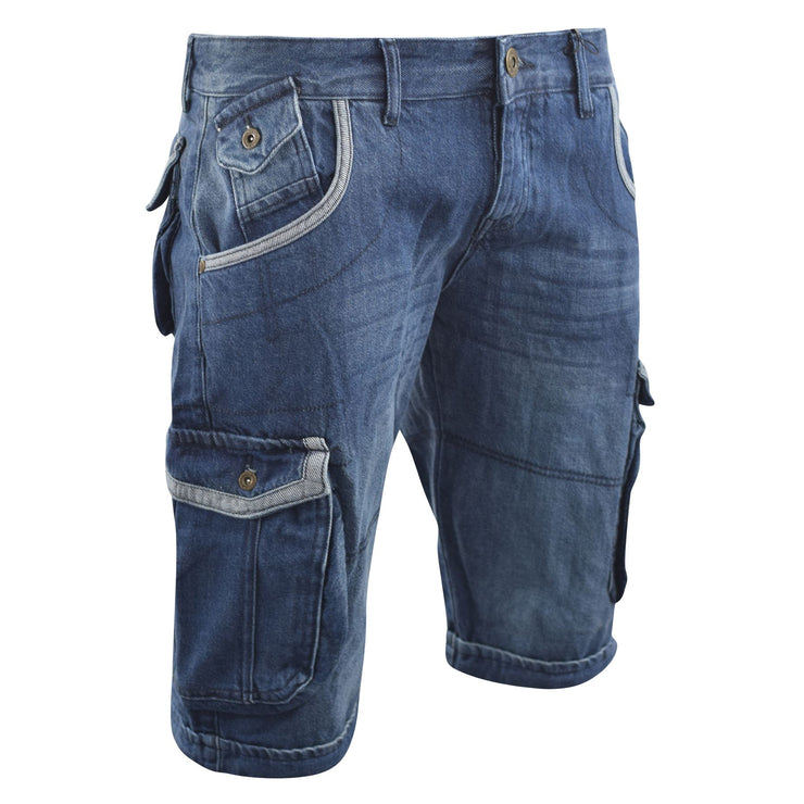 mens denim cargo shorts uk