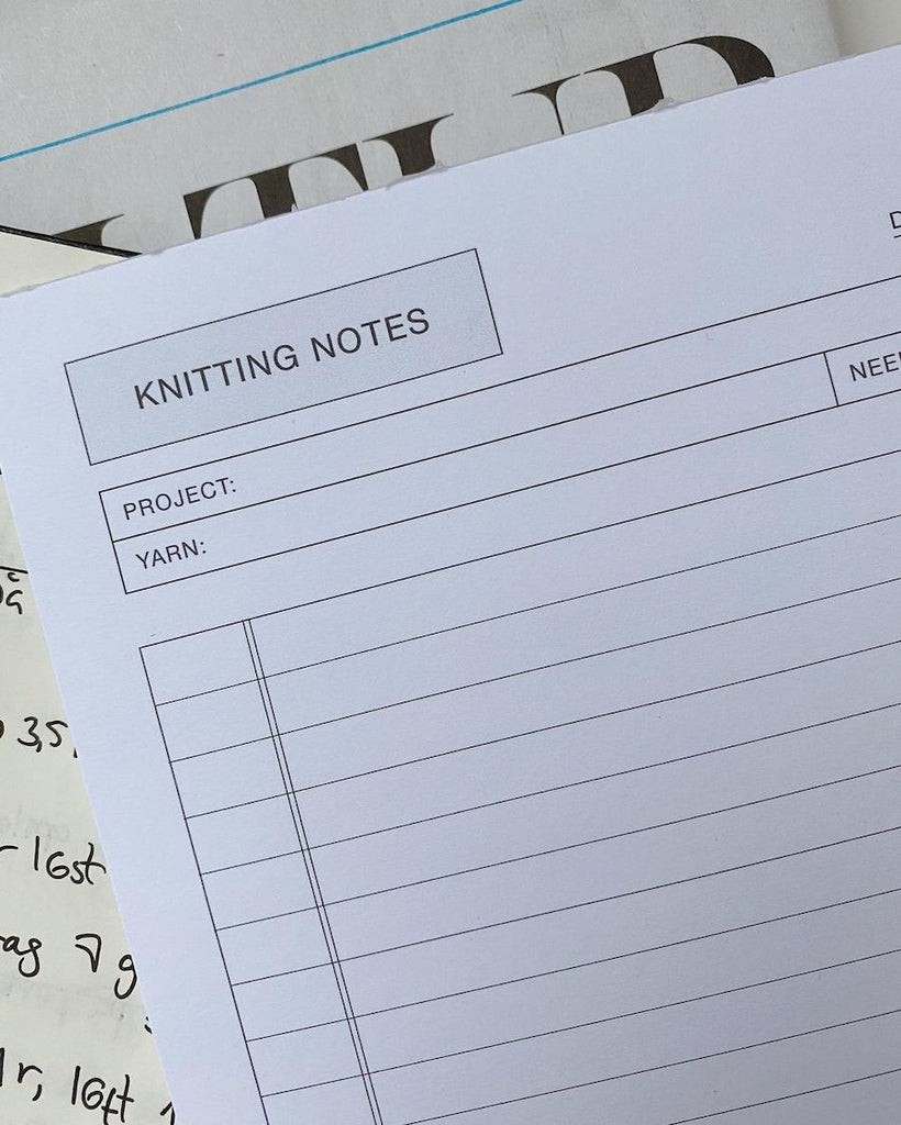 "Knitting Notes" A5 notepad PetiteKnit