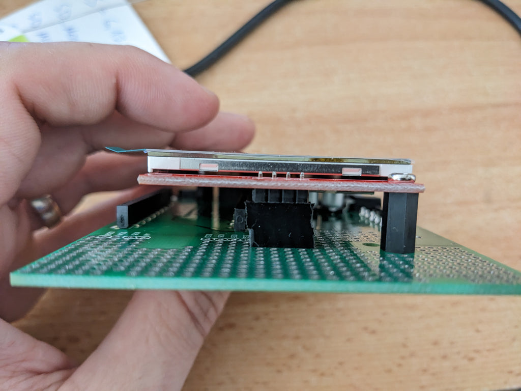 Figure 2: Display on the circuit board, in front of the soldering