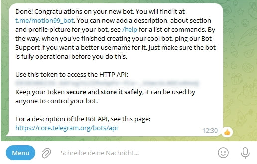 Figure 16: New bot is created