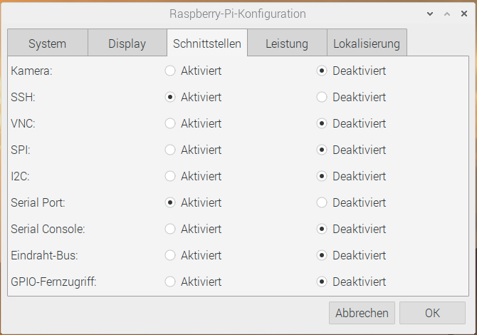 Raspberry Pi Konfiguration