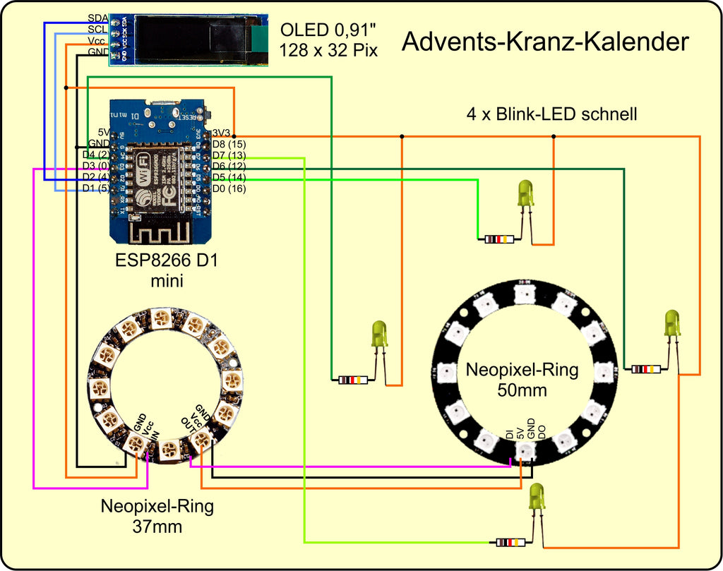 Figure 2: Advent wreath calendar - circuitry