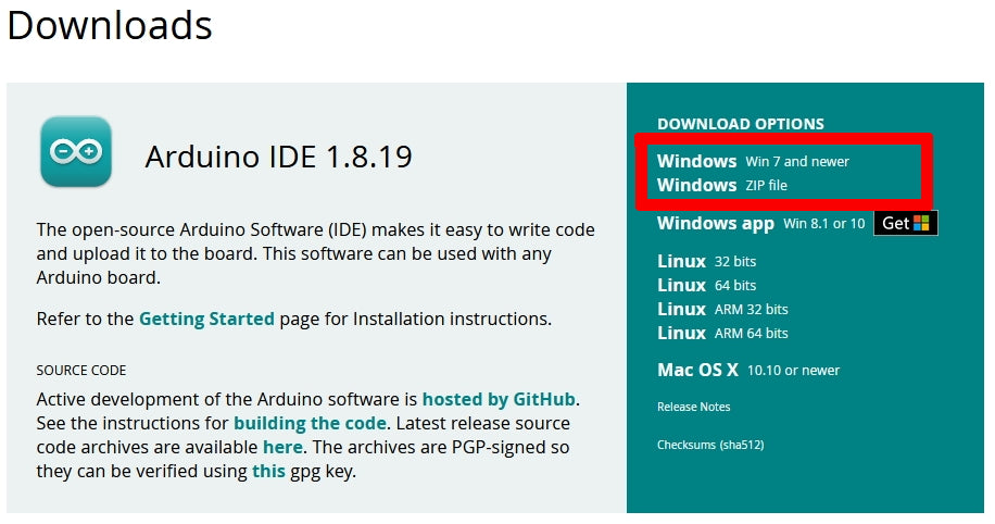Figure 9: Download Arduino IDE
