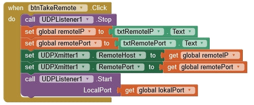 Figure 21: Take over data for remote