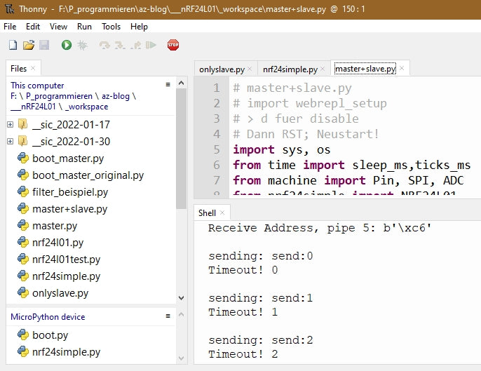 Figure 19: First start of the ESP8266 as master