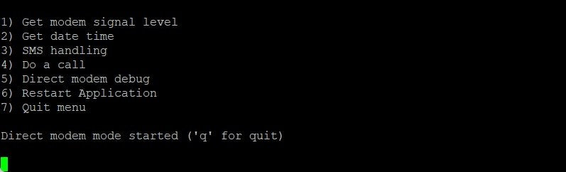 Abbildung 11: Direct modem debug Modus