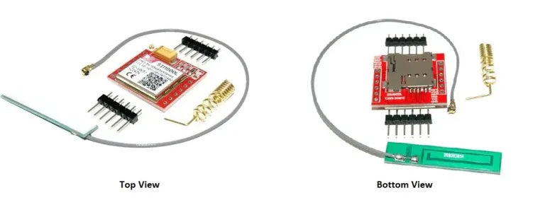 Abbildung 1: SIM800L Modulbausatz, Ansicht von oben und unten