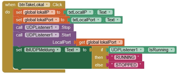 Figure 25: Take over local connection data