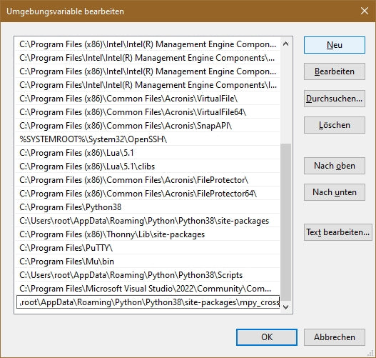 Figure 10: New - Insert the path made of Explorer header