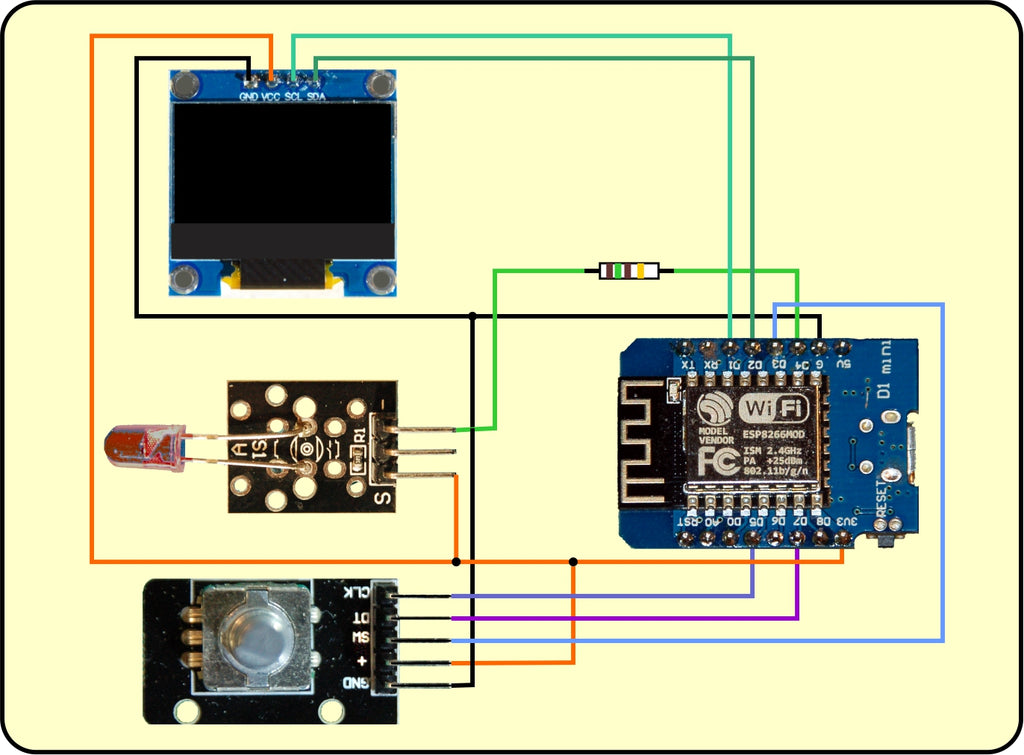 Figure 9: Nikon timer - complete circuit with ESP8266