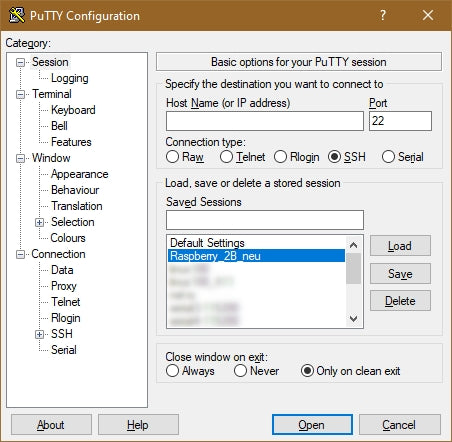 Figure 5: Open putty